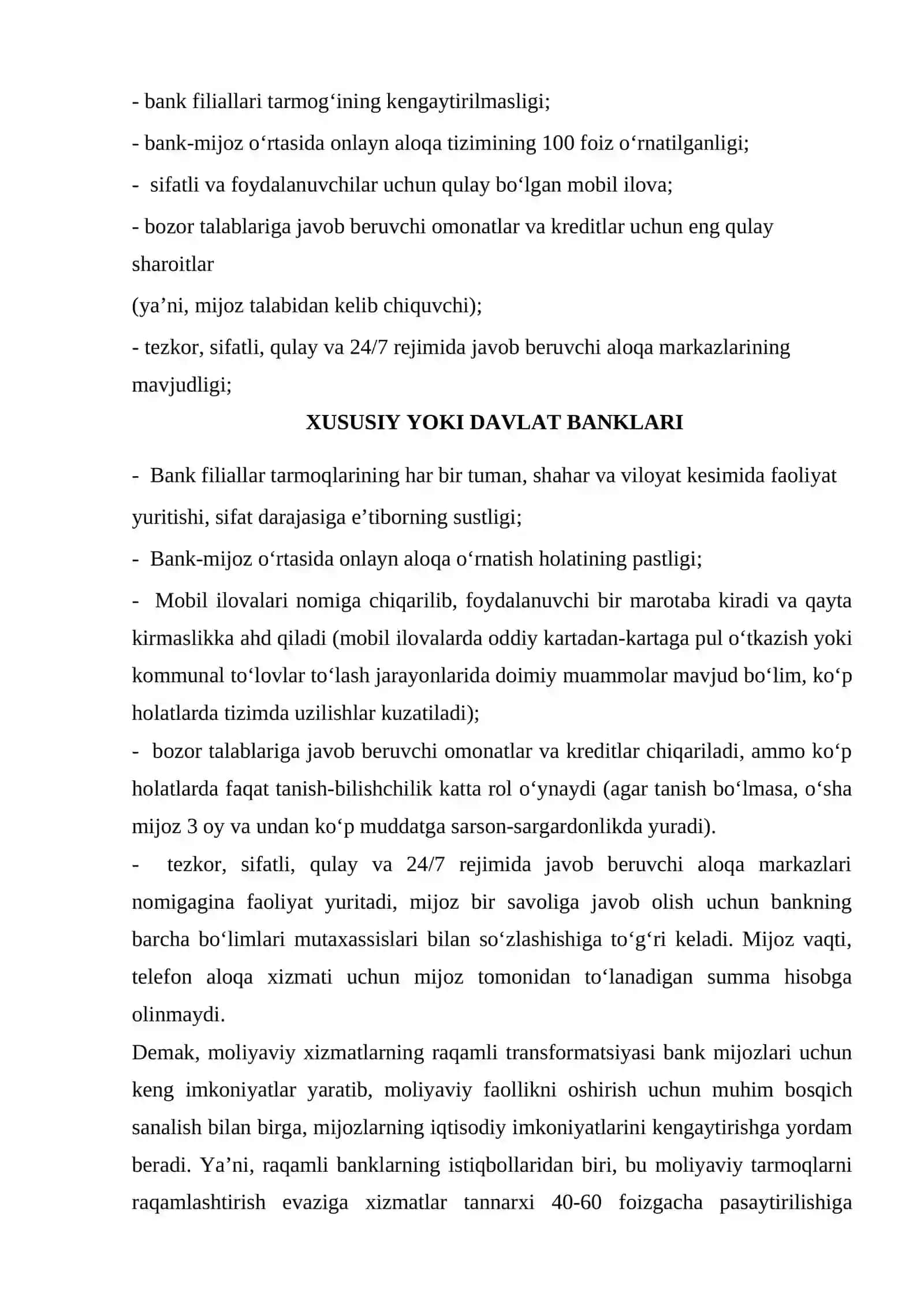 Bank hizmatlari sohasida raqamli texnalogiyalar o‘rni va rivojlanish yo‘nalishlari 3