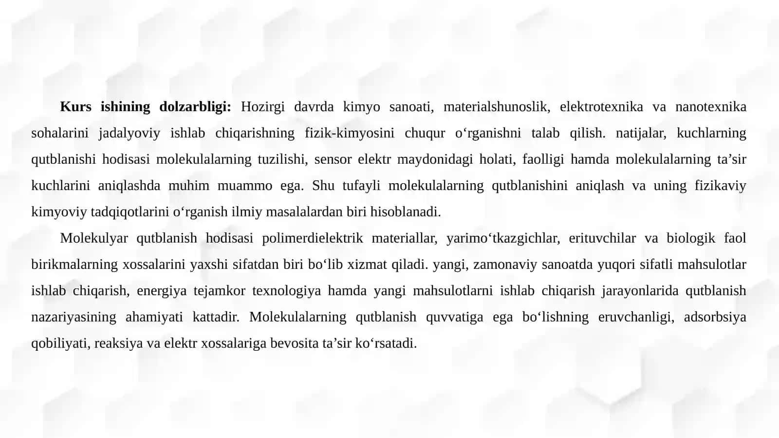 Molekulalarning qutblanishi 3