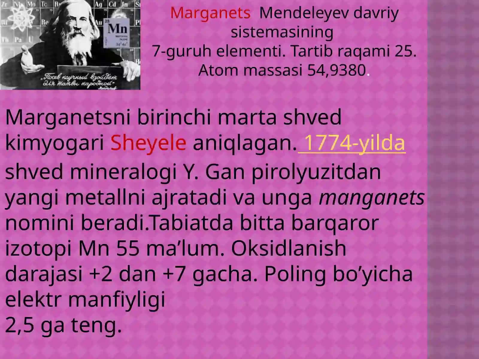 Marganets hamda uning birikmalarining kimyoviy va fizik-kimyoviy analizi 3