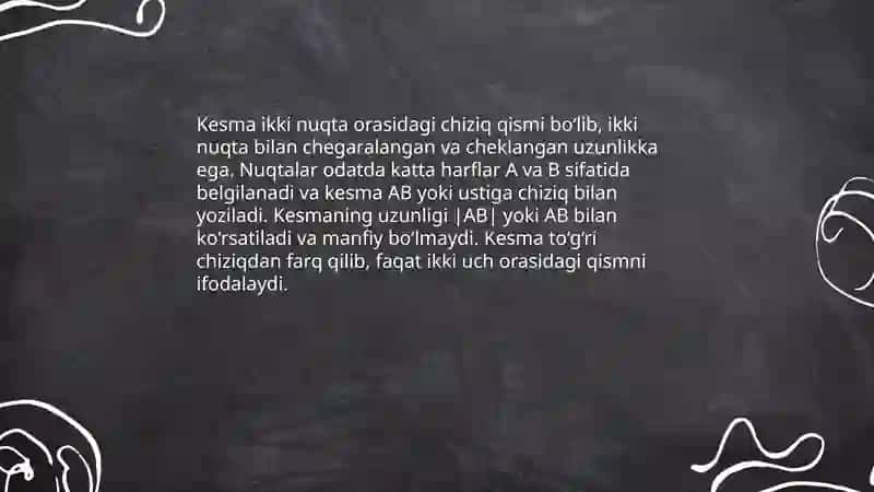 Kesma, nur, to'g'ri chiziq 3