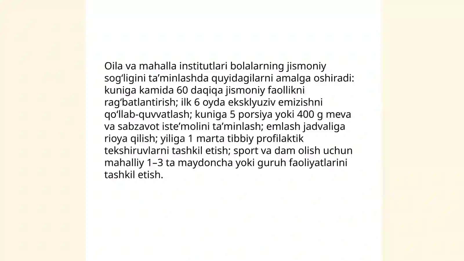 Oila va mahalla institutlarining sogʻlom bolani tarbiyalashda tutgan oʻrni 3