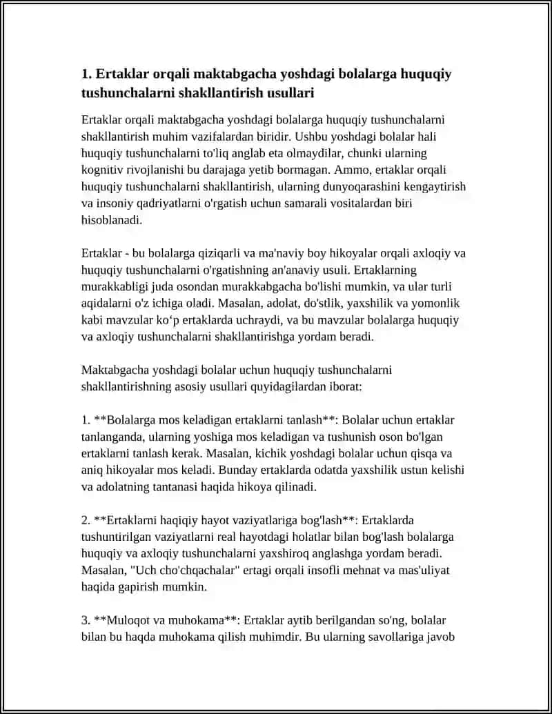 MAKTABGACHA YOSHDAGI BOLALARGA ERTAKLAR ASOSIDA HUQUQIY TARBIYA BERISH 3