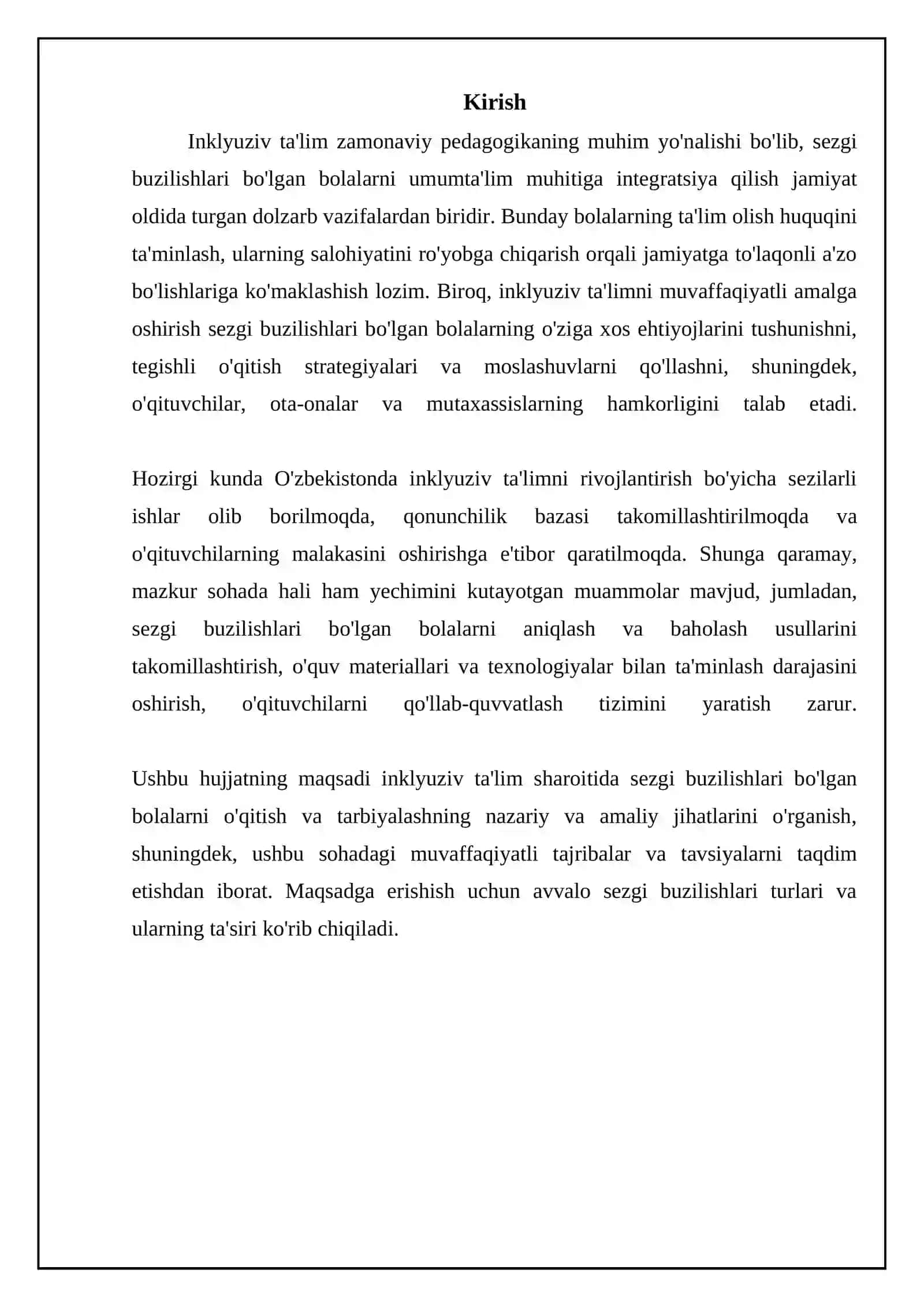 SENSOR NUQSONLI BOLALARNI INKLYUZIV TA’LIM SHAROITIDA O’QITISH VA TARBIYALASH 3