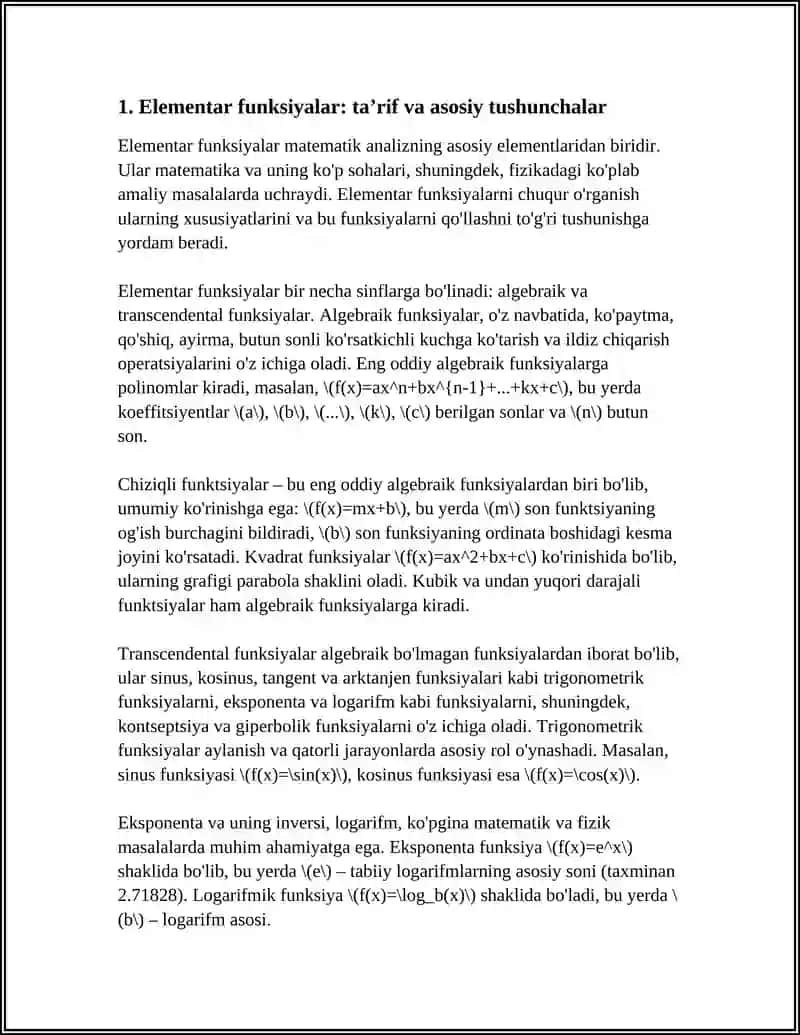 ELEMENTAR FUNKSIYALAR 3