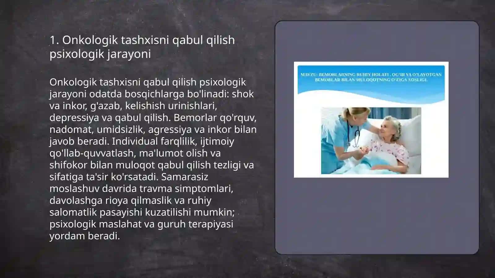 Onkologik bemorlarning psixologik xususiyatlarining o‘ziga xosligi 3