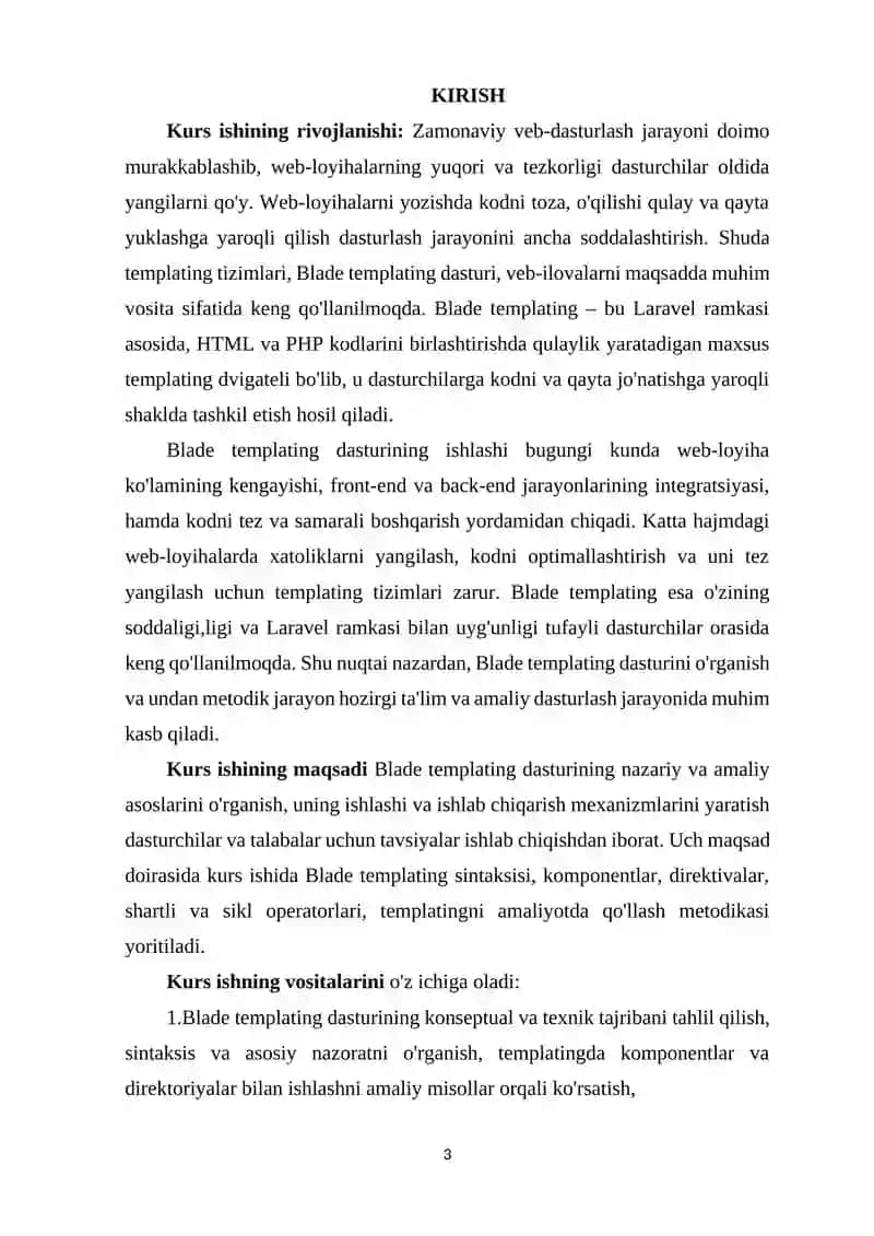 Blade templating dasturi 3