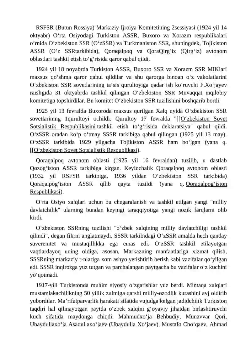 O’rta Osiyoda ma’muriy-hududiy chegaralanishning o’tkazilishi va uning oqibatlari 3