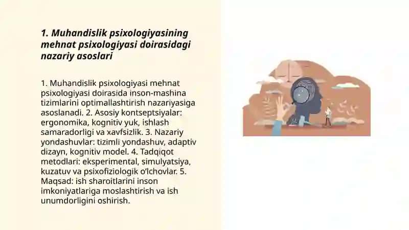 Muhandislik psixologiyasi mehnat psixologiyasi sohasi sifatida Dilshodbek Talipovich 3