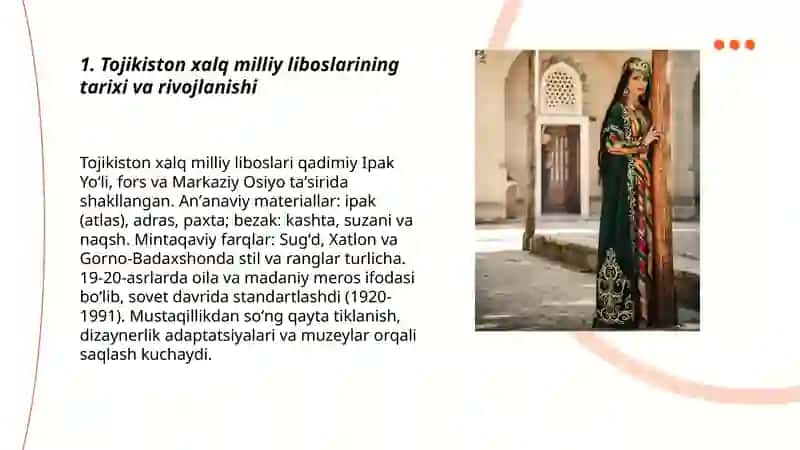 Tojikiston xalq milliy liboslari 3