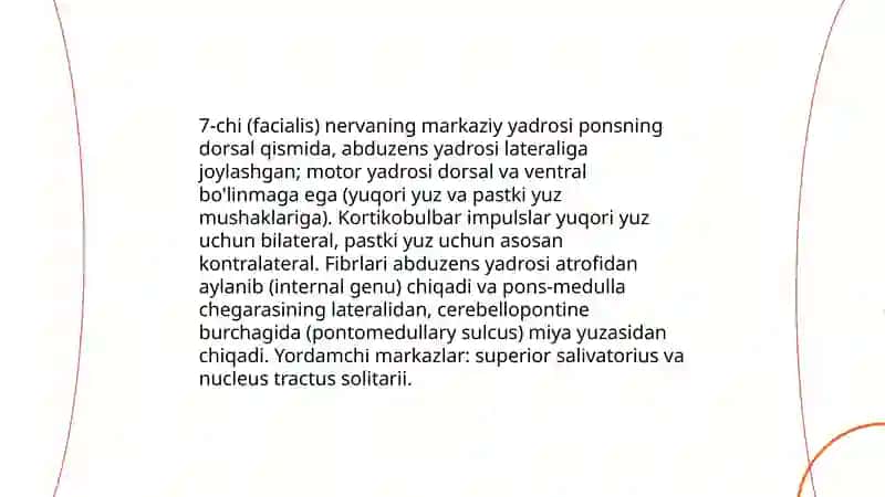 7 - 9, juft bosh miya nervlari. Adashgan nerv. Adashgan nervning oziga xos tuzilishi 3