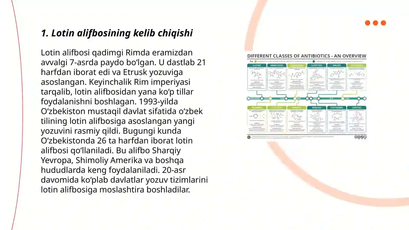 Lotin alifbosi.Unli va undosh harflar tasnifi 3