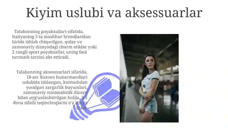 Talabaning kelajakdagi shaxsiy imejini istalgan shakl va tarzda nomoyon qilish 3