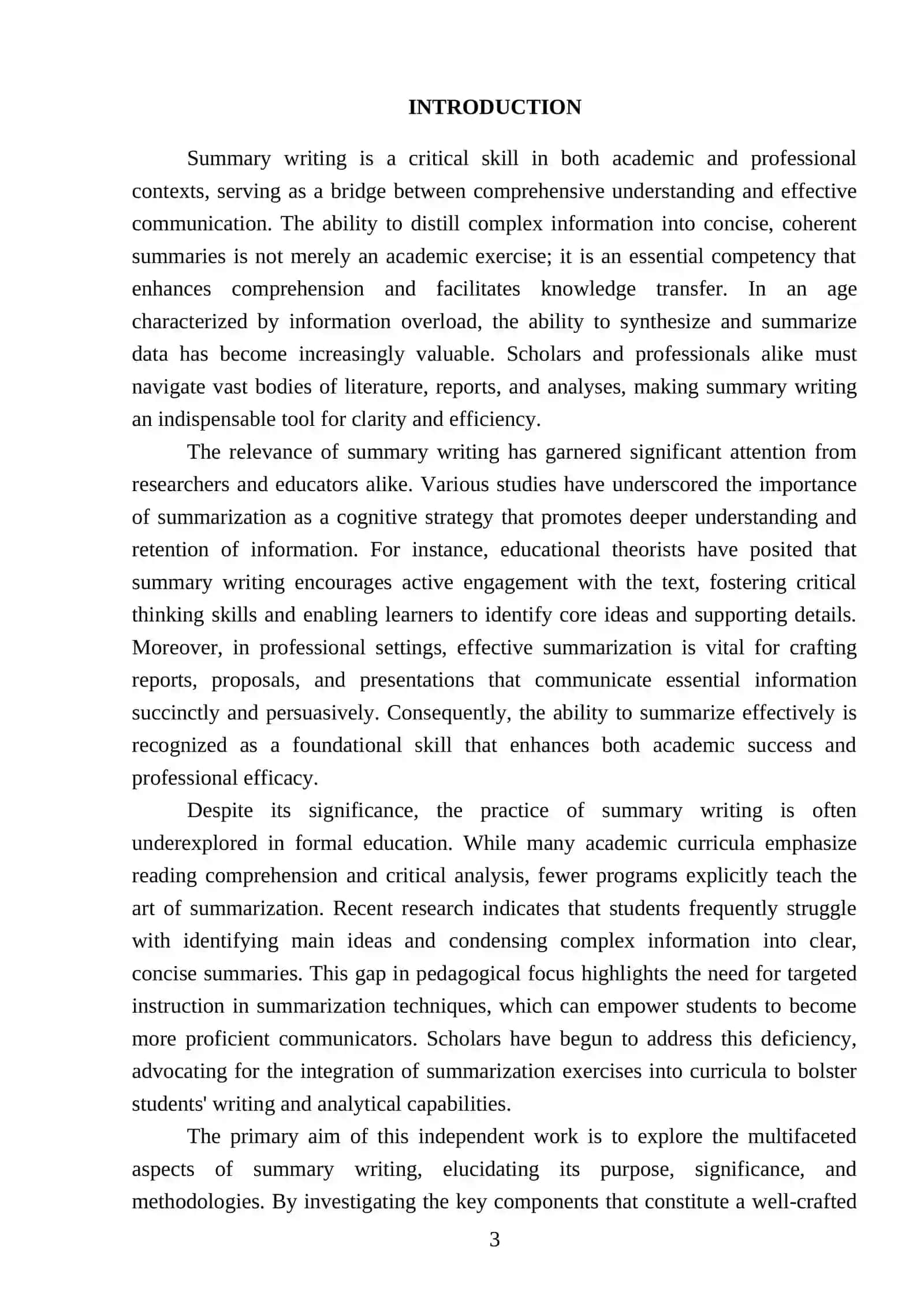 Summary writing 3
