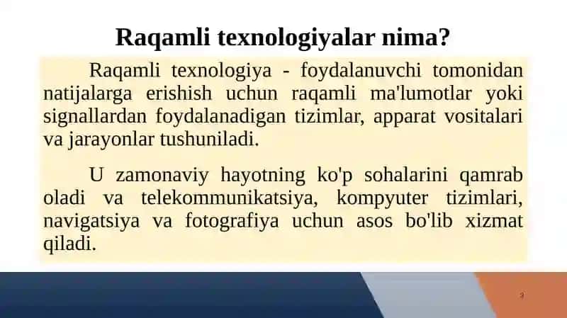 Raqamli texnologiyalar 3