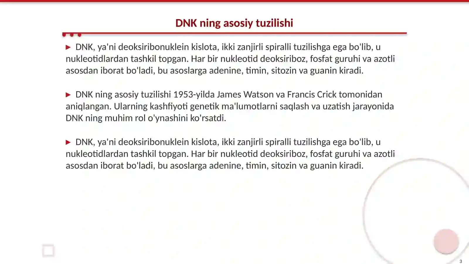 DNK va RNK ning tuzilishi va funksiyalari 3