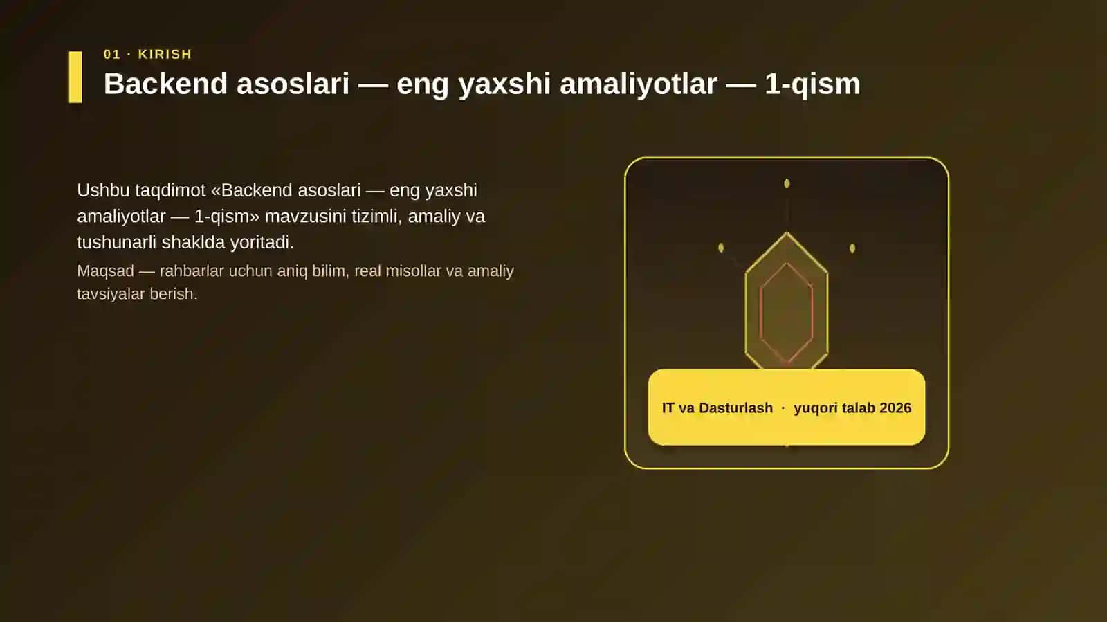 Backend asoslari — eng yaxshi amaliyotlar — 1-qism 3