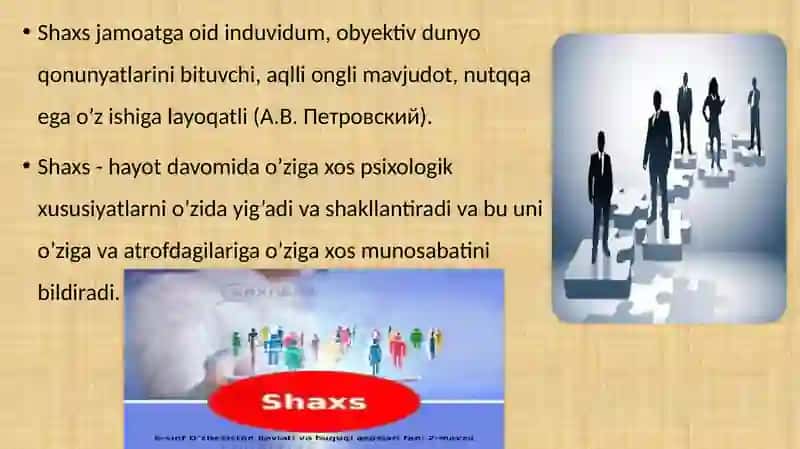 Shaxs va uning mohiyati. Shaxs haqida tushuncha. Shaxsni o’rganishga turlicha yondashuvlar. 3