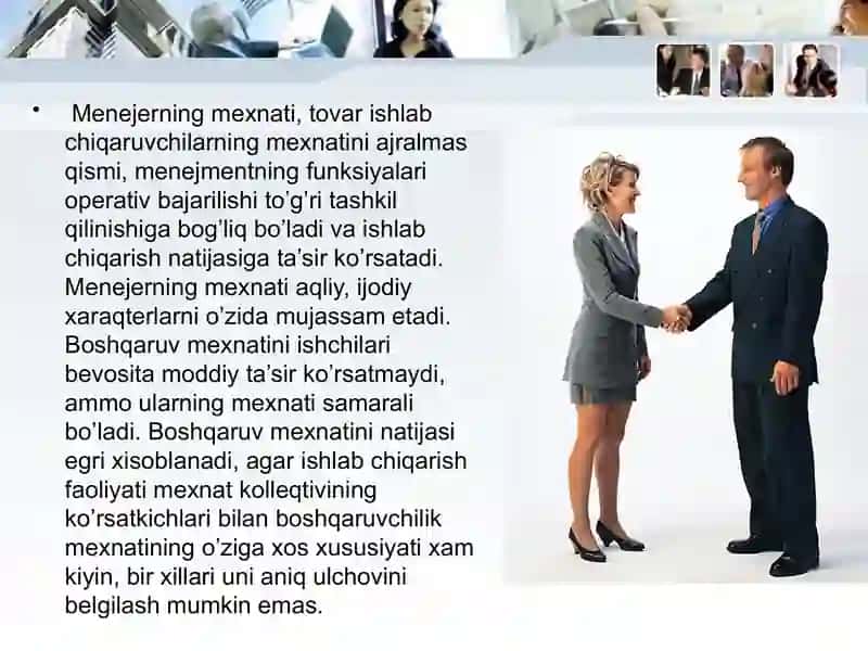 Menejer mexnati va uning xususiyatlari 3