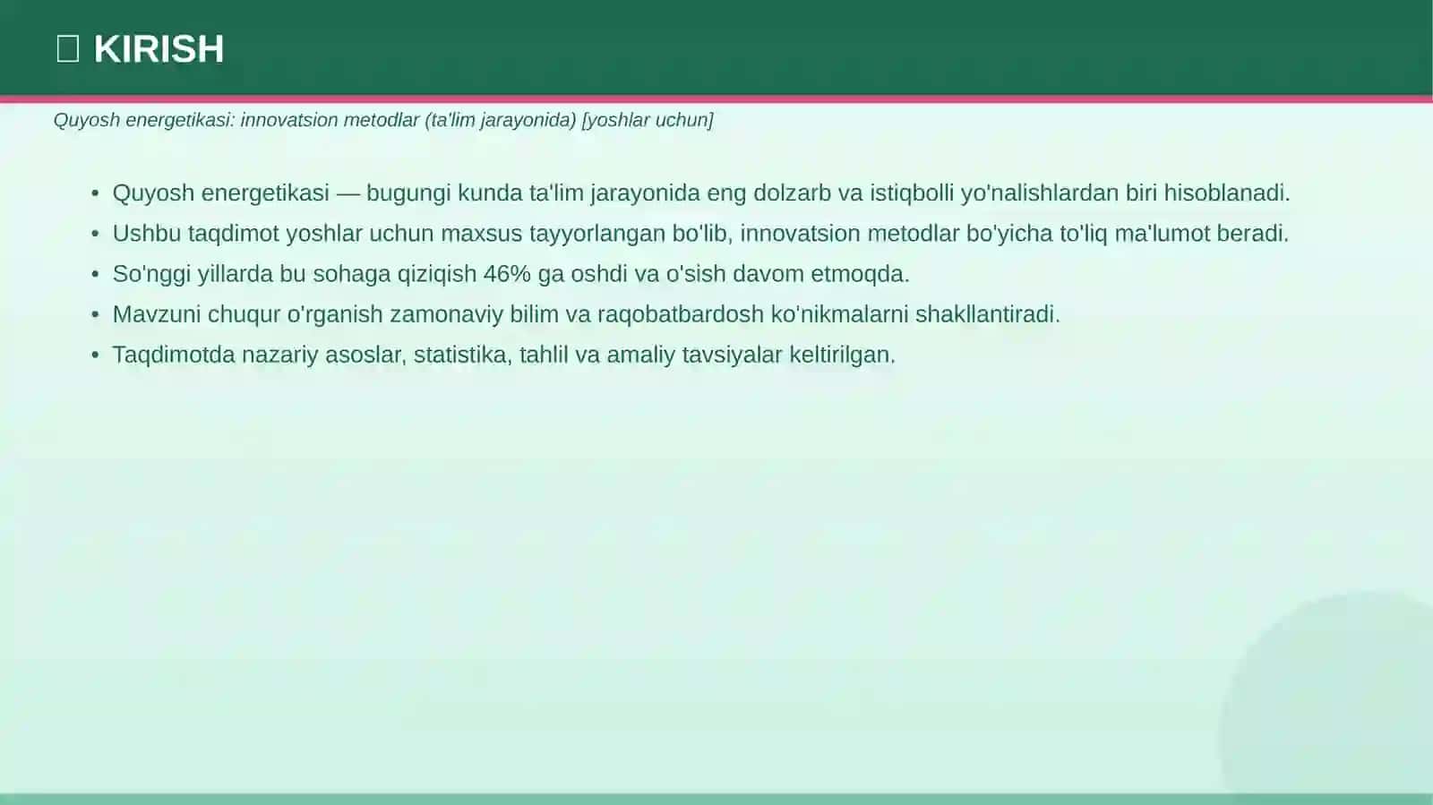 QUYOSH ENERGETIKASI 3