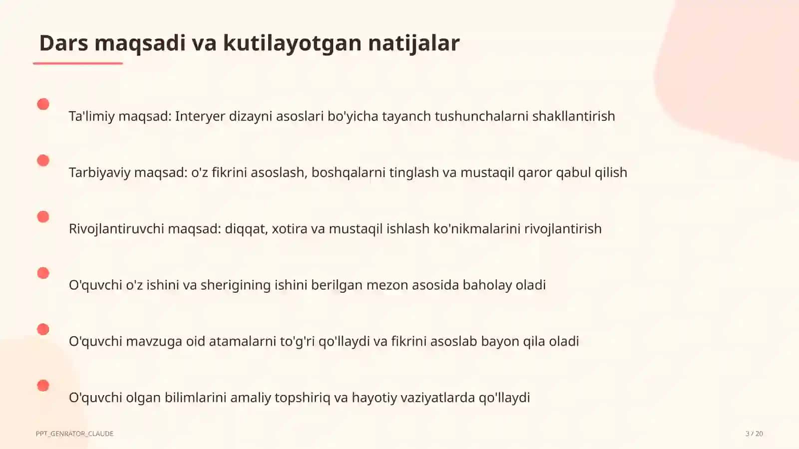 Interyer dizayni asoslari (8-sinf) 3