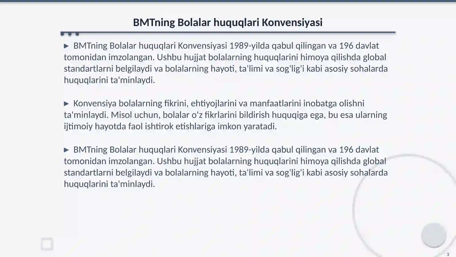 Bolalar huquqlari va uni himoya qilishda oʻqtuvchuning maʼsuliyati 3