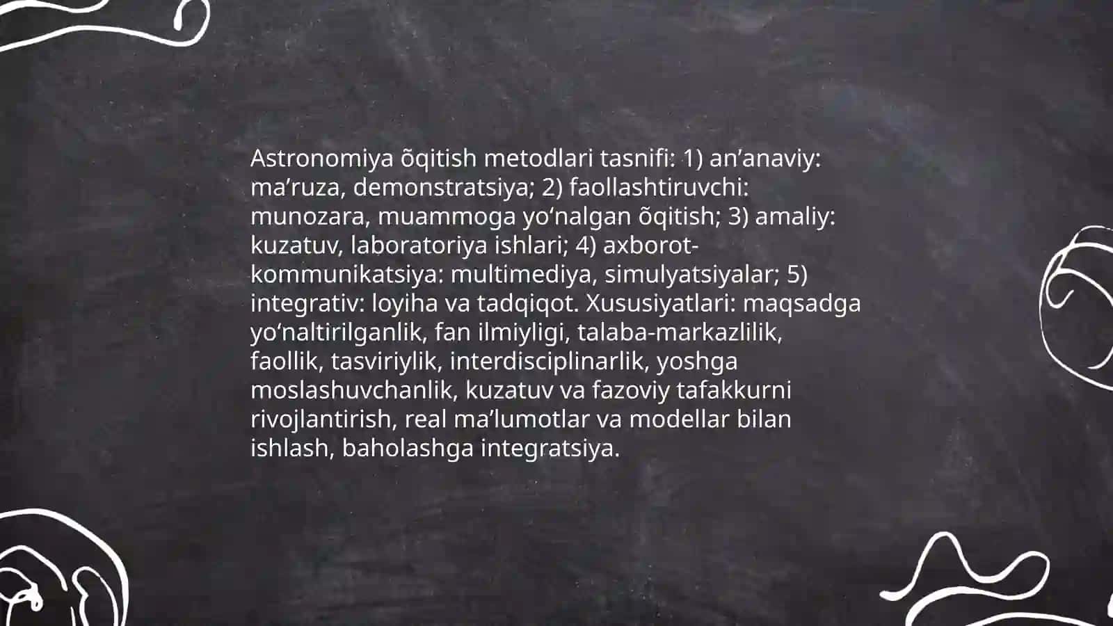 Astronomiya õqitish metodlari va ularni sinflarga ajratish 3