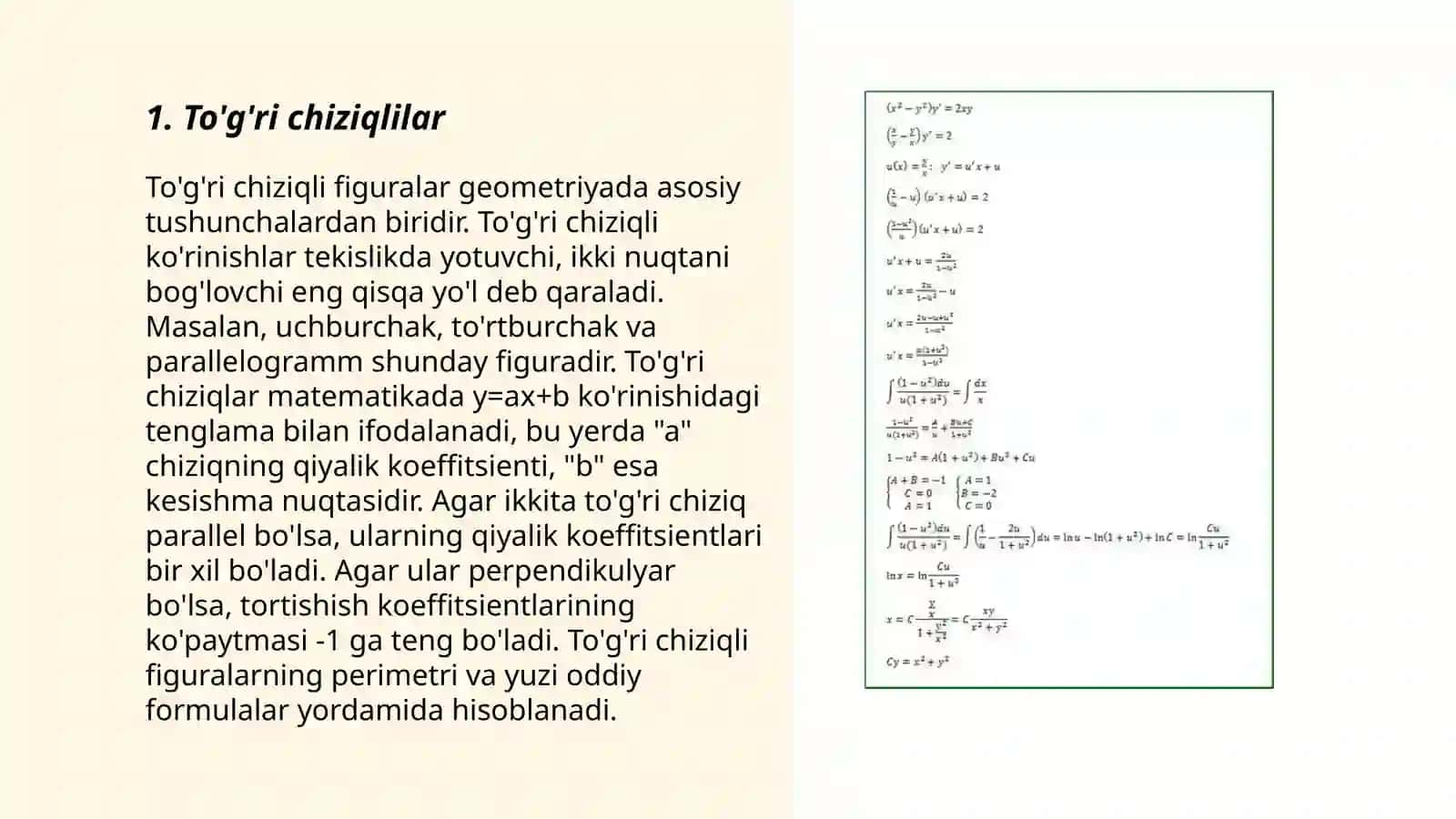 To'g'ri chiziqlilar 3