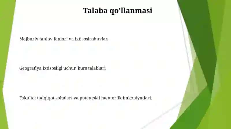 Geografiya mutaxasisligi bo'yicha DTS talablarini o'rganish asosida ma'lumot to'plash 3