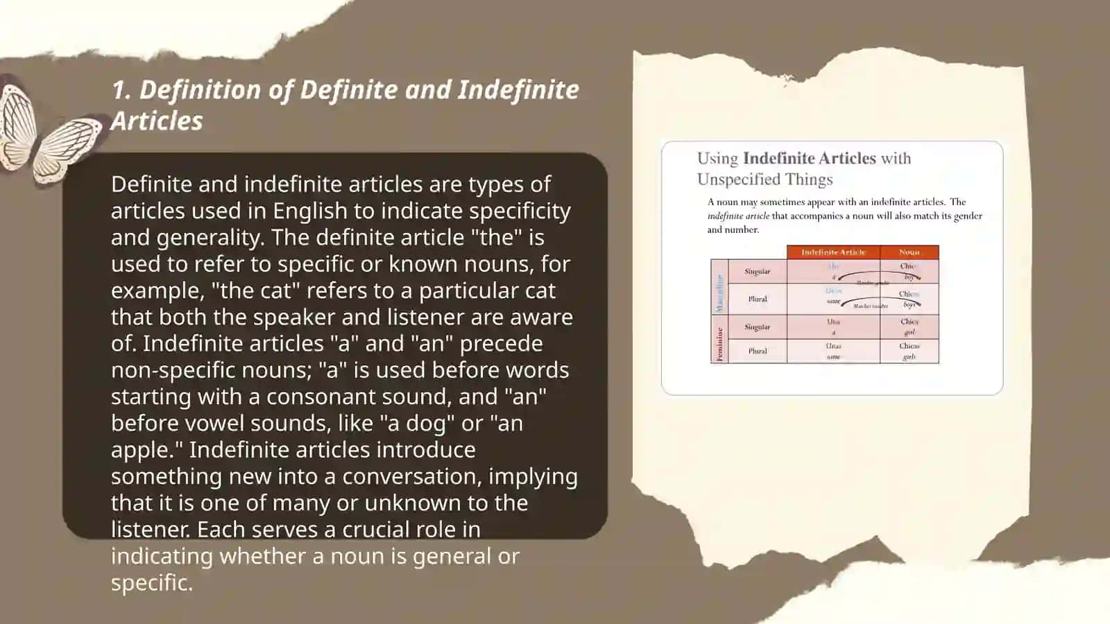 Definite and Indefinite articles 3