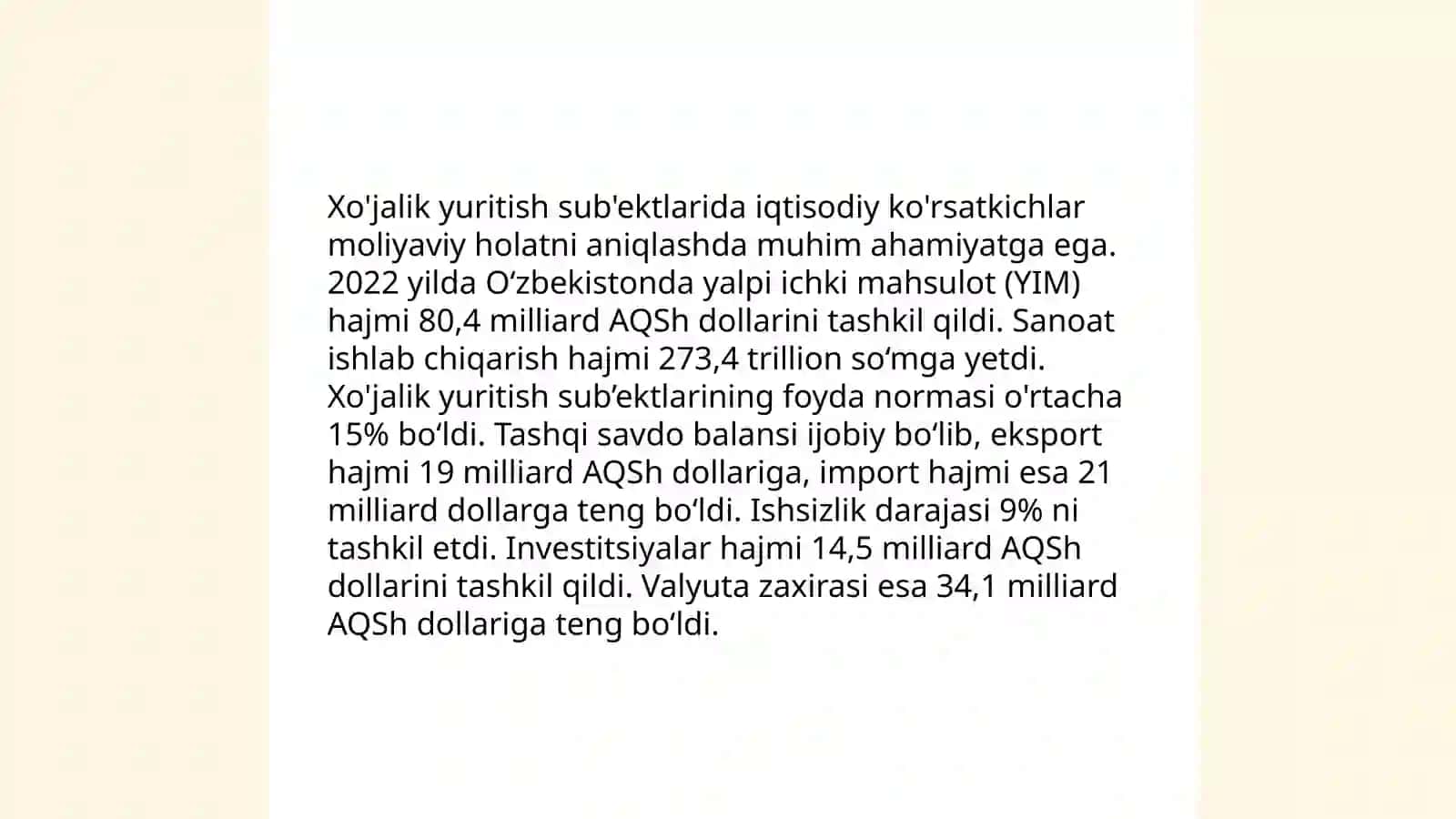 Xo'jalik yuritish subektlarda iqtisodiy ko'rsatkichlarning rejalashtirilgan miqdori va undan og'ishlarni taqqoslash 3