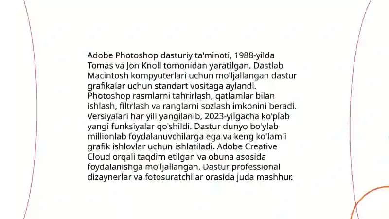 Adobe Photoshop dasturiy ta'minoti 3