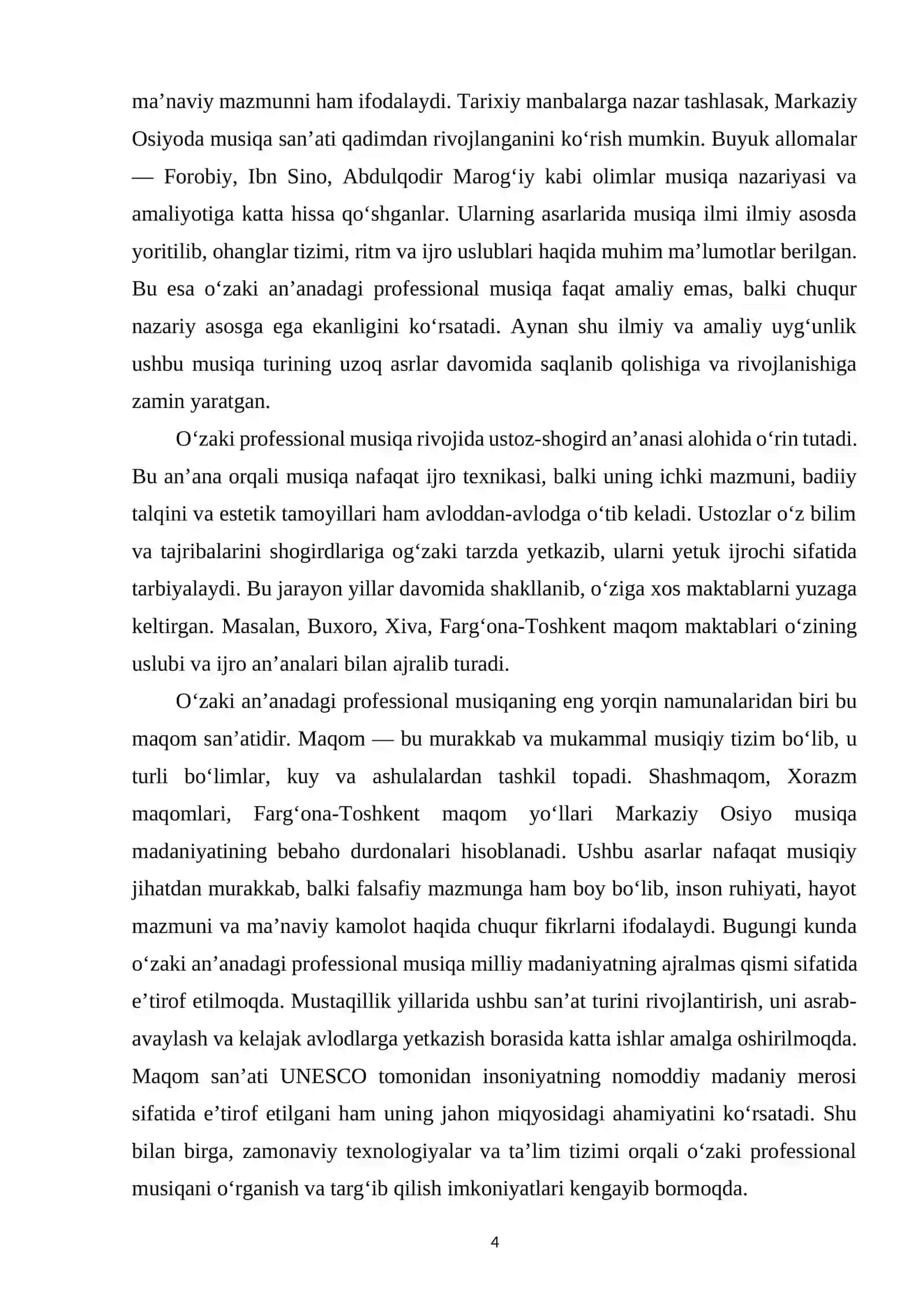 O‘ZAKI AN’ANADAGI PROFESSIONAL MUSIQA: TABIATI, RIVOJLANISH BOSQICHLARI VA MARKAZIY OSIYO MUSIQA MADANIYATIDAGI O‘RNI 3