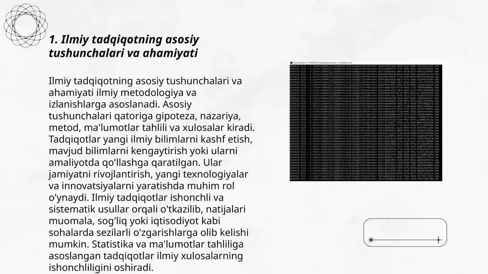 Tadqiqot ishini rejalashtirish metodologiyasi (ZAMONAVIY ILMIY TADQIQOD TAMOYILLARI VA QURILMALARI FANI BO'YICHA) 3
