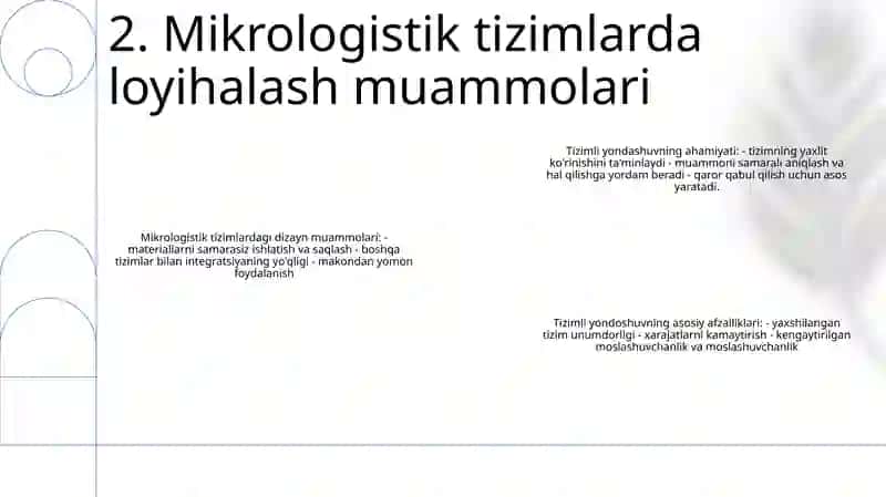 Mikro Va Makrologistik Tizimnilarni Loyihalash Muammolari Loyihalashda Tizimli Yondashuvning Ahamiyati Va YoʻLlar 3
