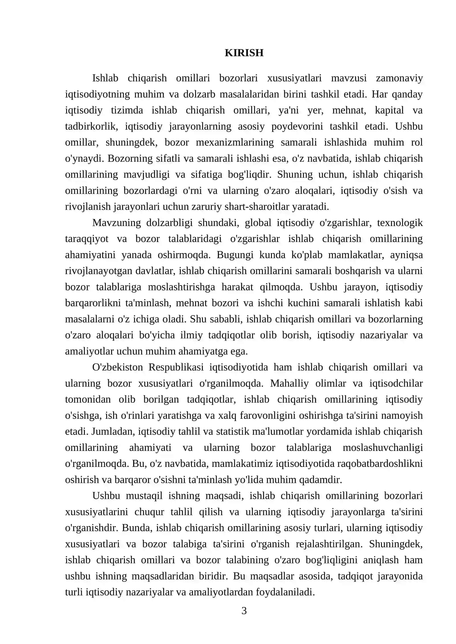 Ishlab chiqarish omillari bozorlari xususiyatlari 3