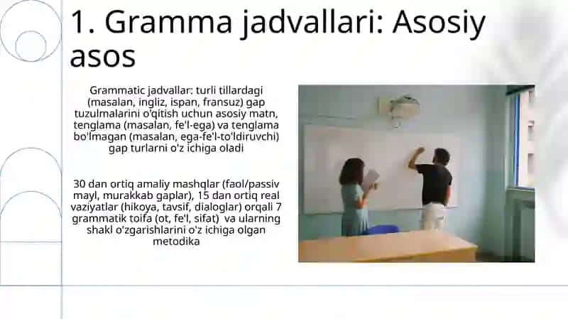 Egali va egasiz gaplarni o’qitish usullari mavzusi (grammatik jadvallar asosida) 3