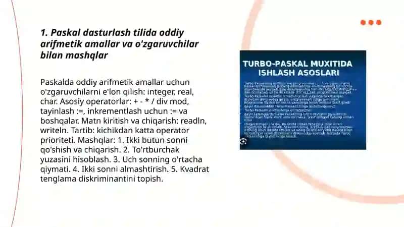 Paskal dasturlash tilida sodda masalalarni dasturlash 3