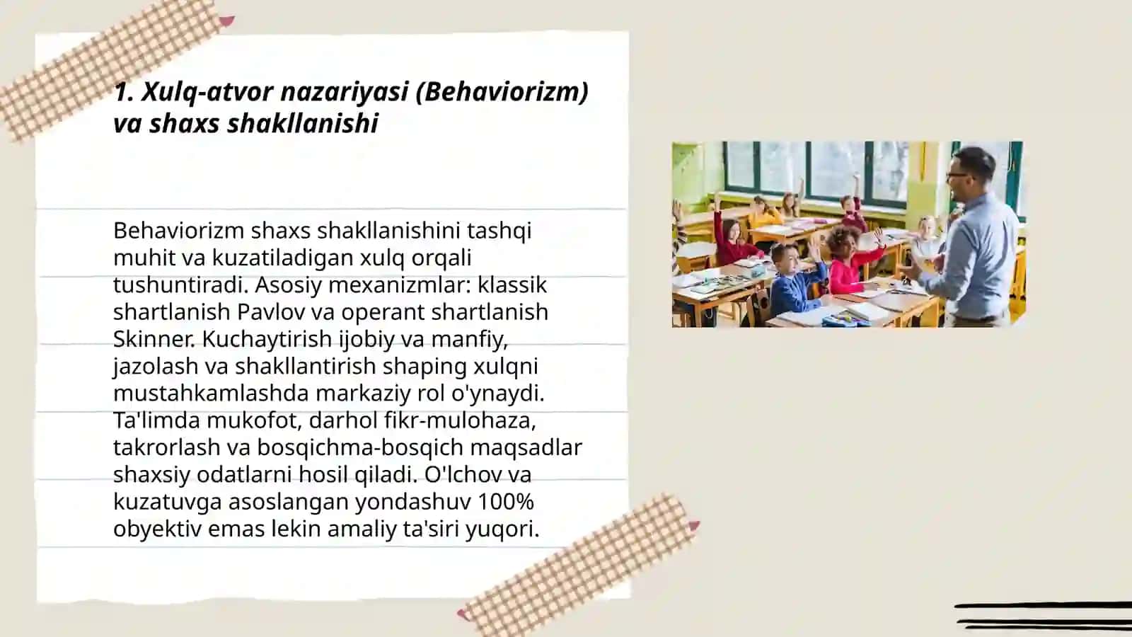 Shaxs shakllanishiga oid pedagogik va psixologik nazariyalar 3