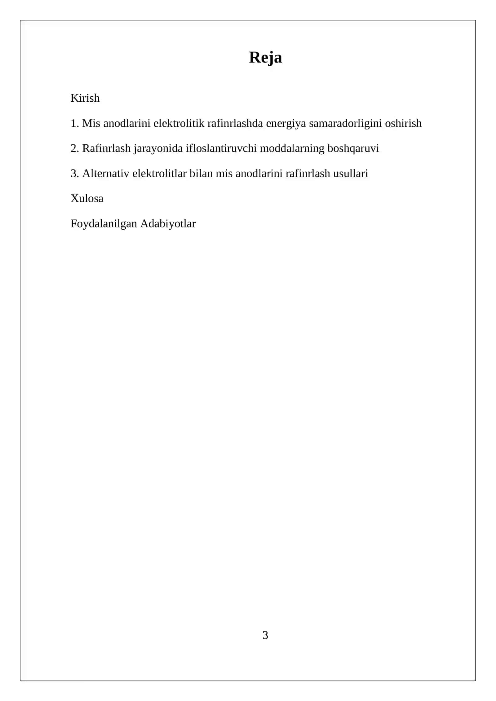 MIS METALLURGIYASI MISOLIDA MIS ANODLARINI ELEKTROLITIK RAFINRLASH JARAYONINING NAZARIY VA AMALIY ASOSLARI 3