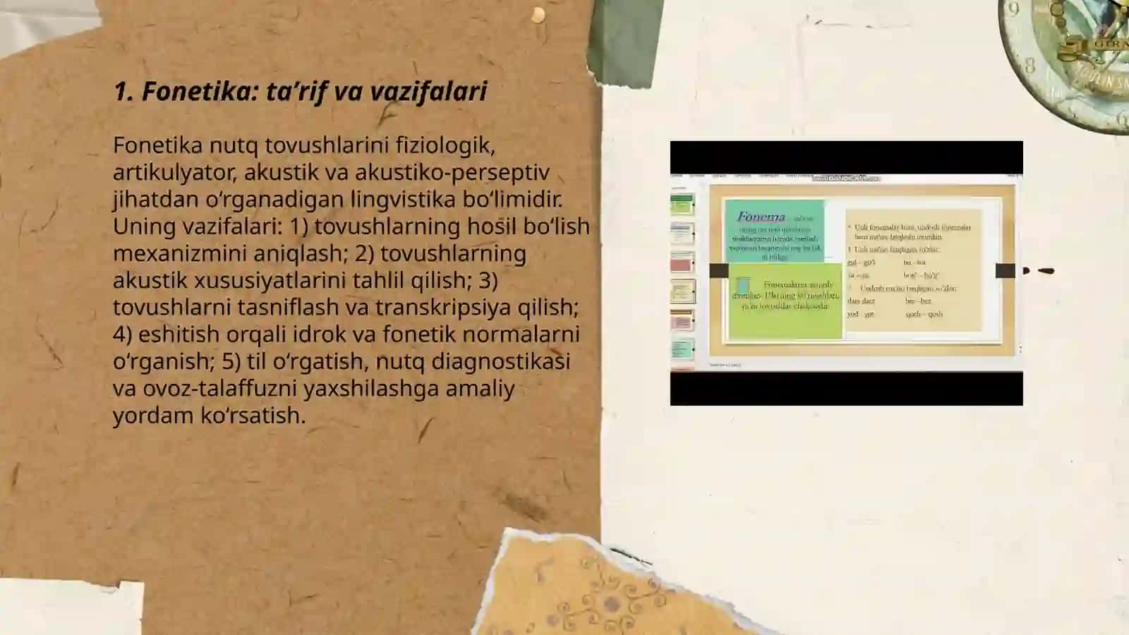 Fonetika. Nutq tovushlarining tasnifi. Fonologiya va Fonema haqida tushuncha 3