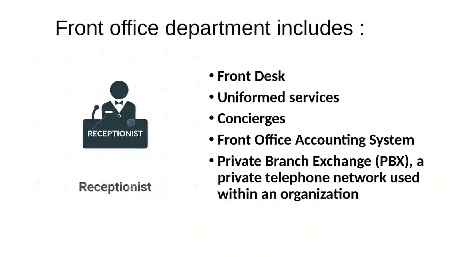 Front office operation 3