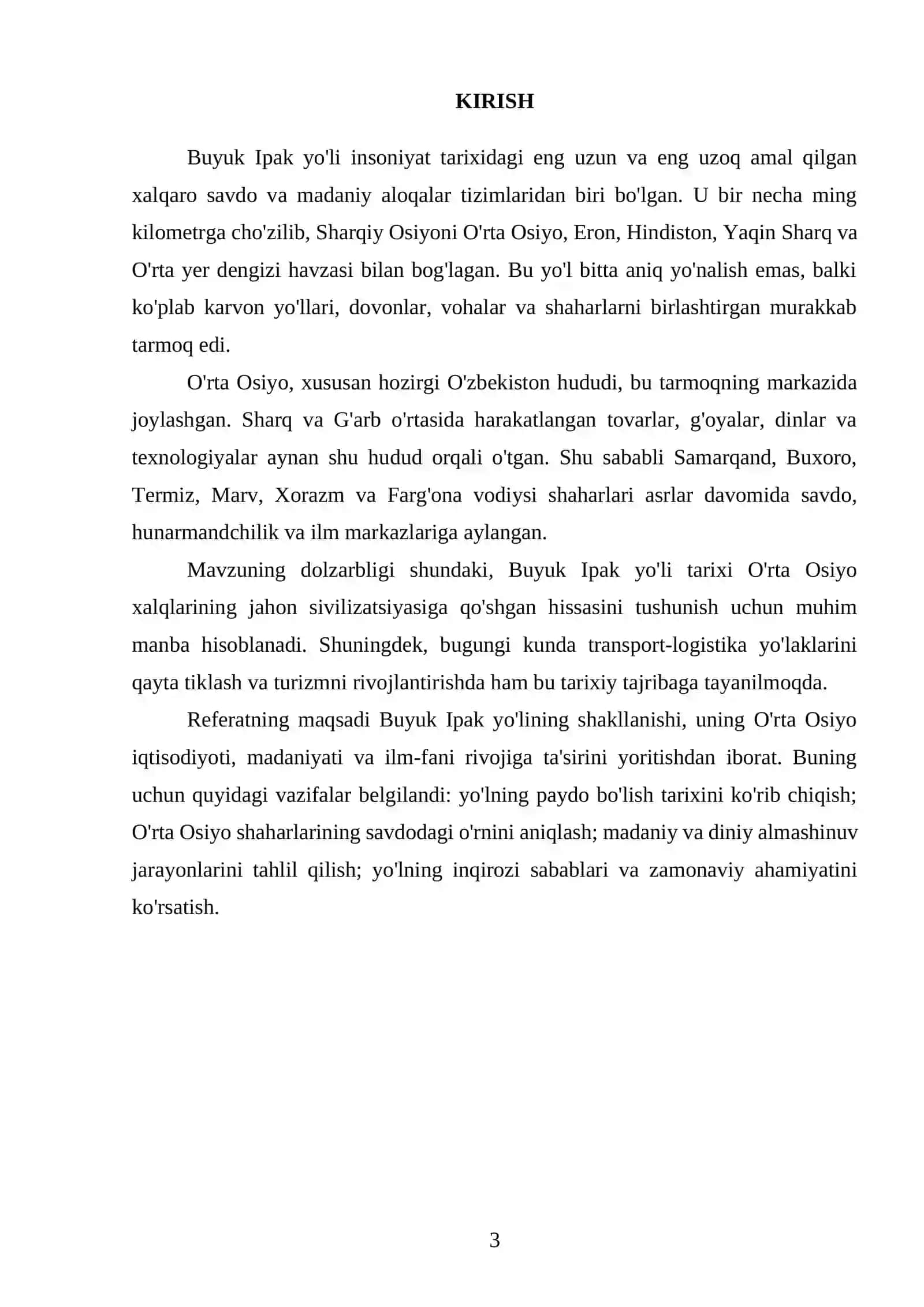 Buyuk Ipak yo'lining O'rta Osiyo taraqqiyotidagi o'rni 3