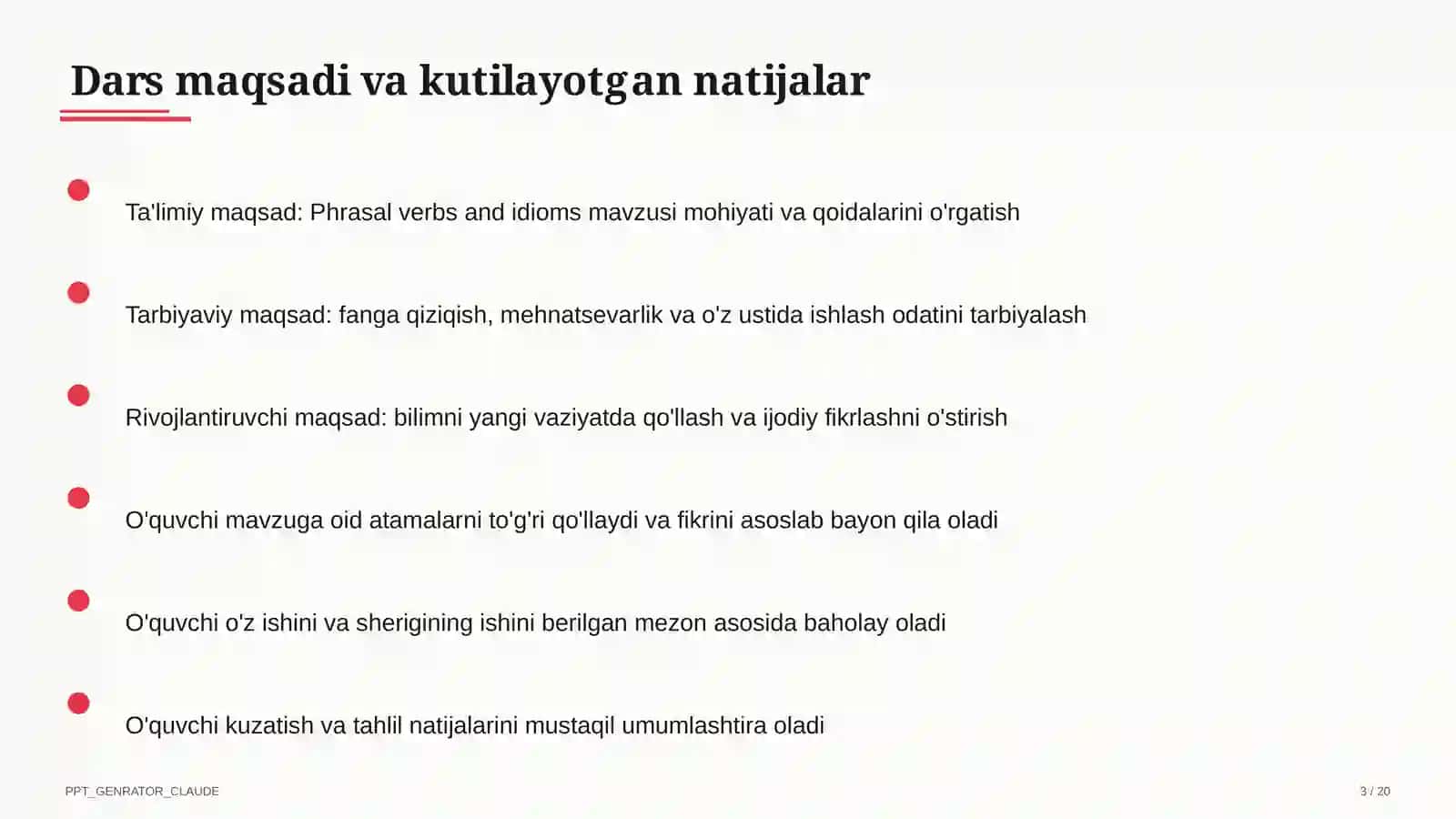 Phrasal verbs and idioms (11-sinf) 3
