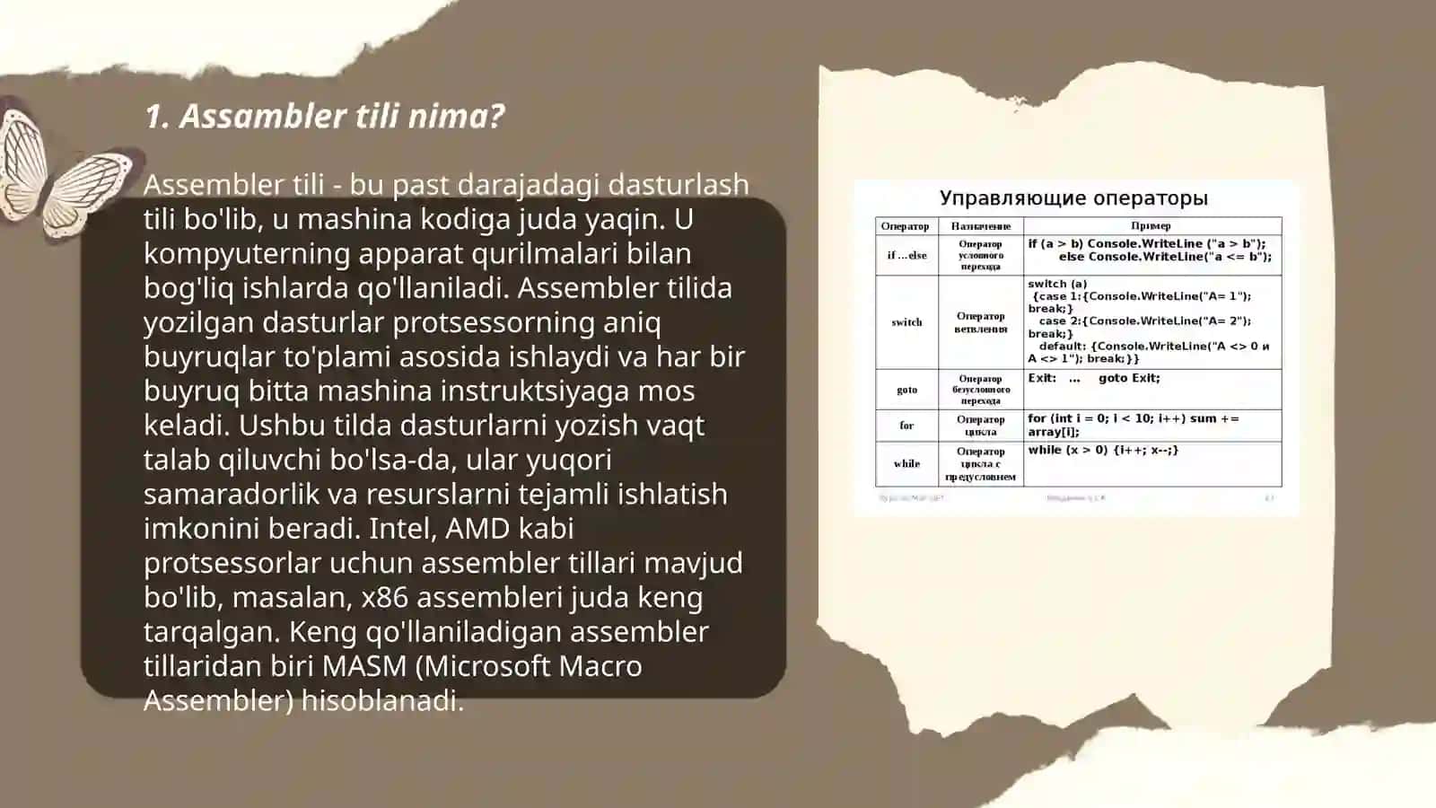 Assambler tili operatorlari va ularni qo‘llash 3