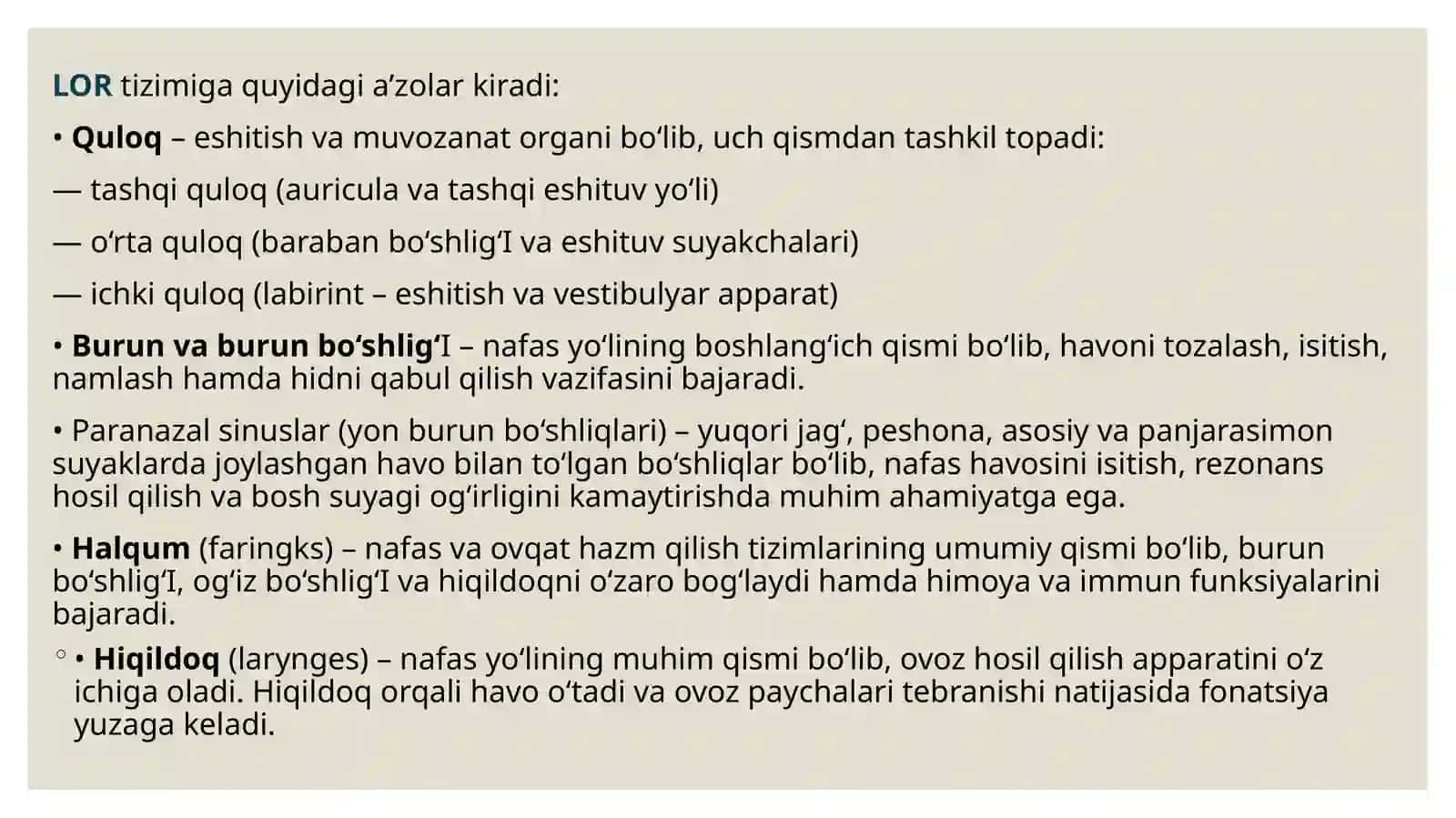LOR a'zolarining zamonaviy tekshiruvsullari 3