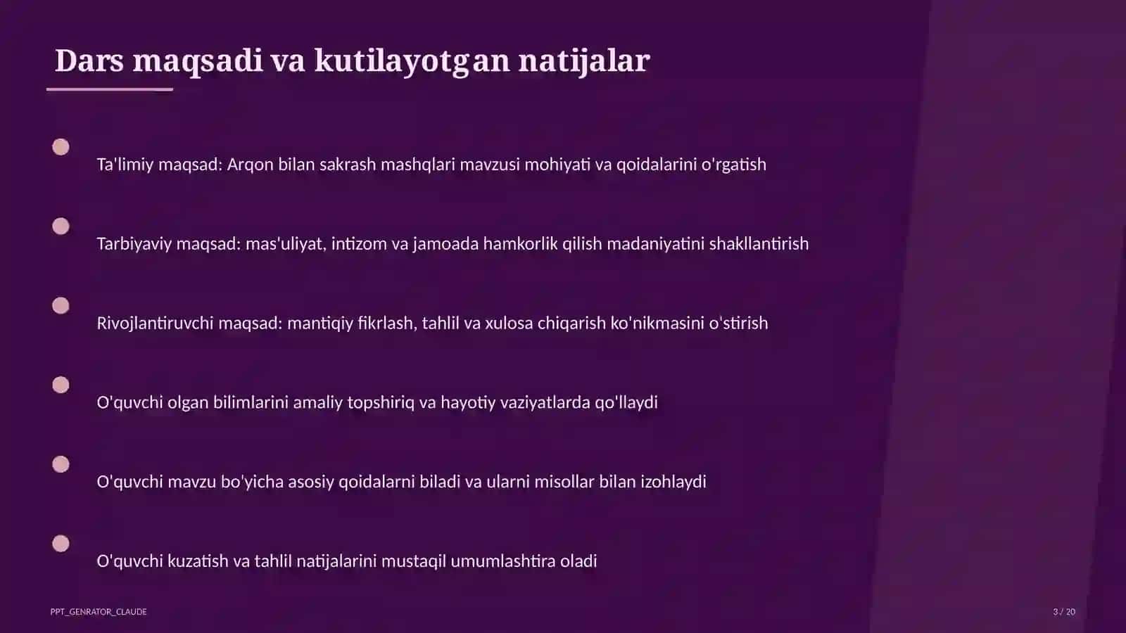 Arqon bilan sakrash mashqlari (3-sinf) 3