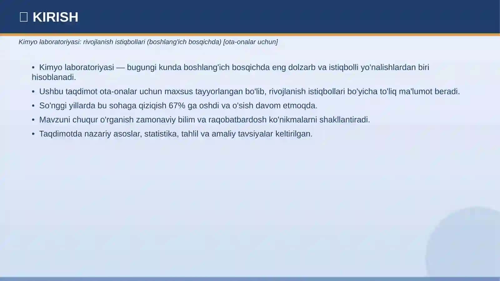 KIMYO LABORATORIYASI TAQDIMOT 3