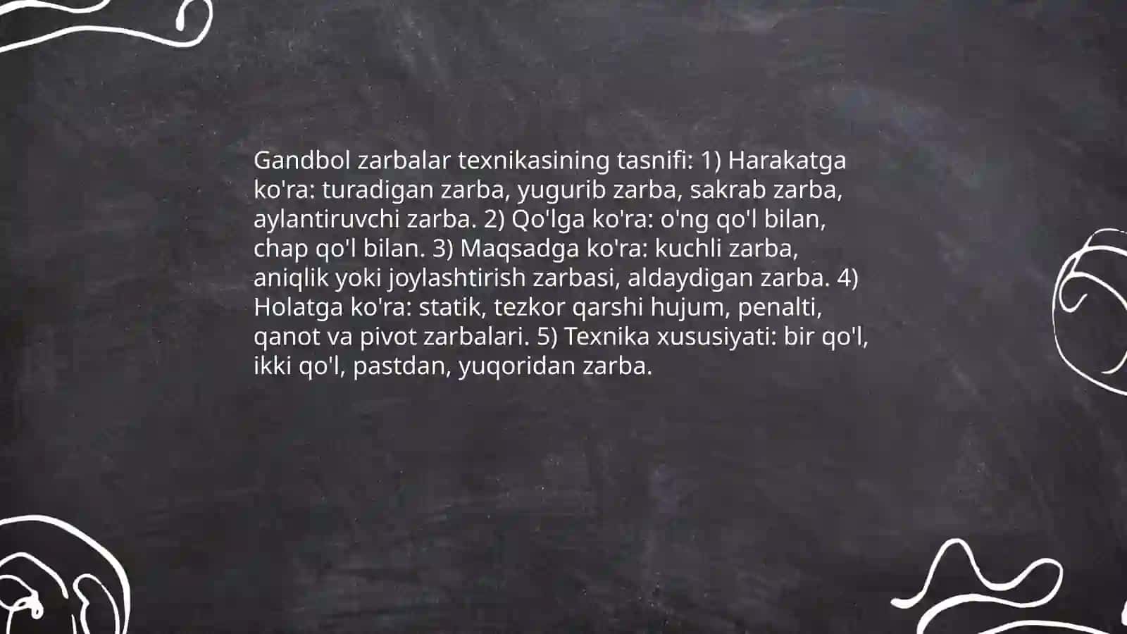 Gandbol oyini texnikasi va taktikasini tasnifi 3