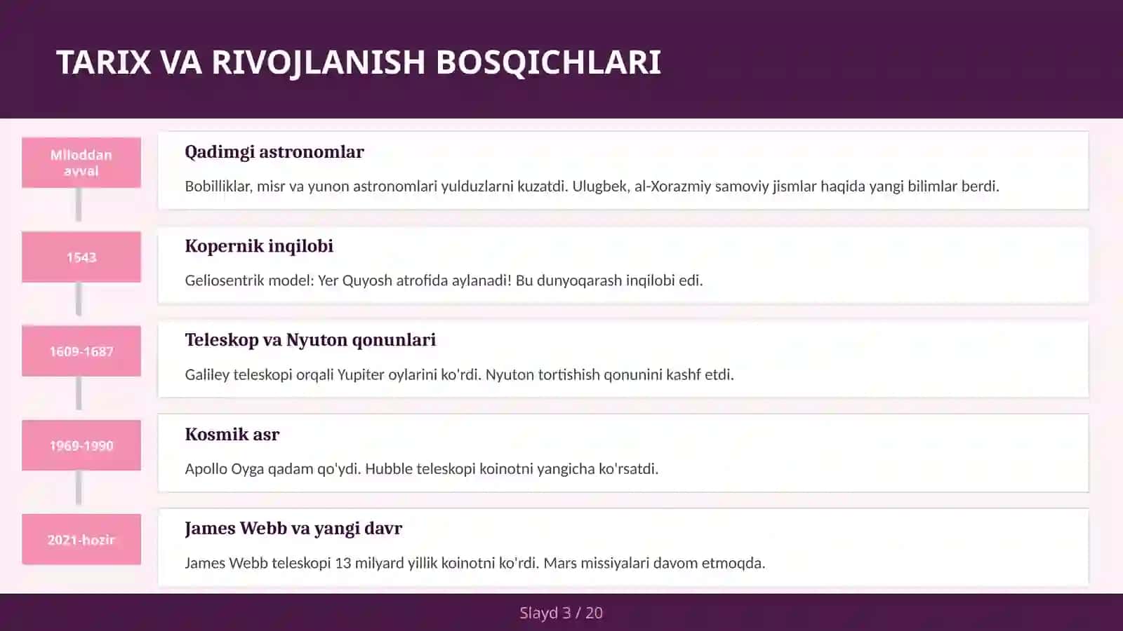 KOSMOLOGIYA: KOINOTNING KELAJAGI 3