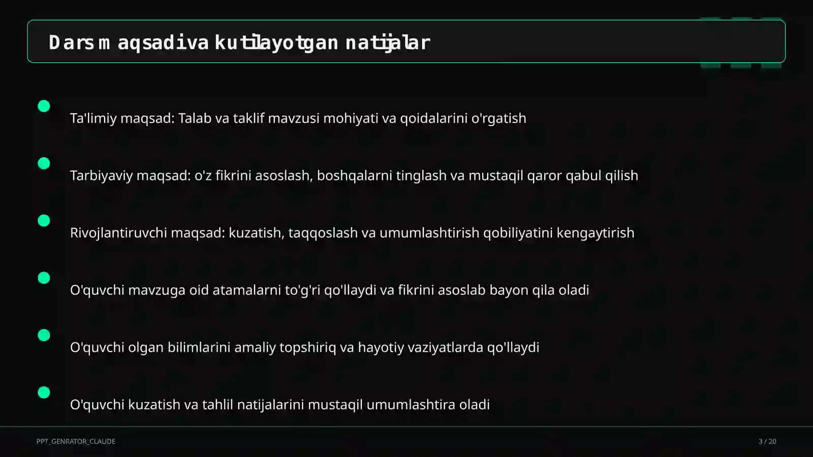 Talab va taklif (9-sinf) 3